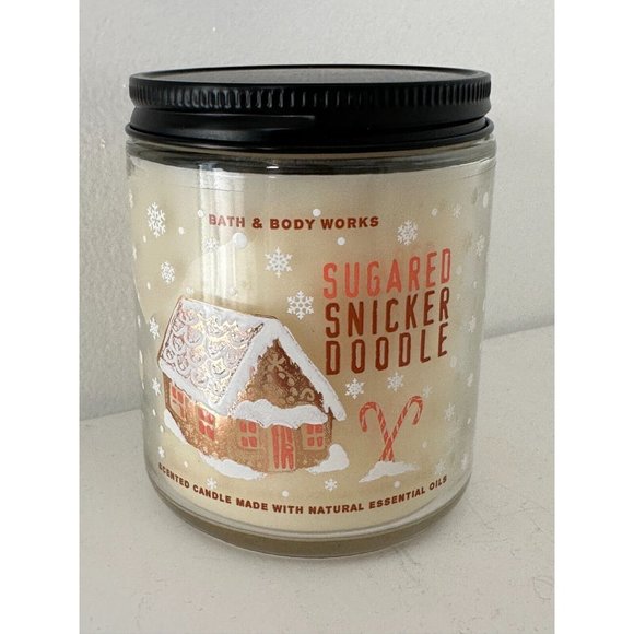 HOLIDAY SUGARED SNICKERDOODLE SINGLE WICK CANDLE Jar Bath & Body Works - Picture 1 of 8